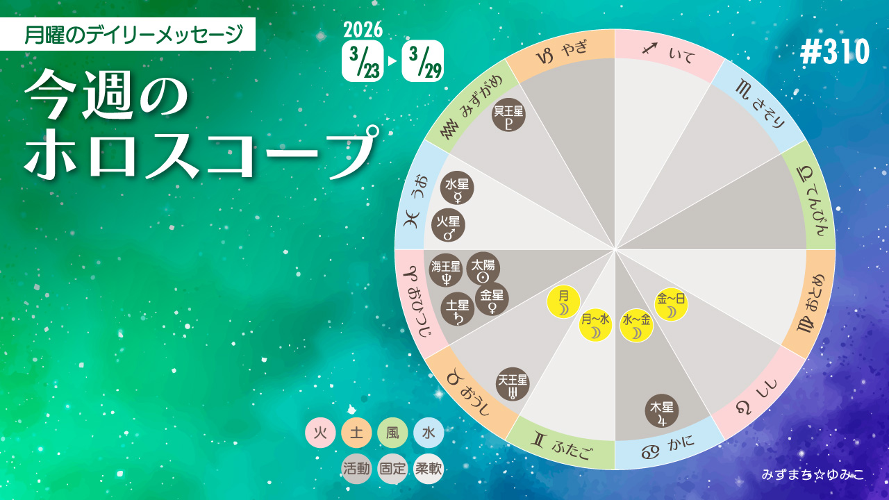 3/23月曜日のデイリーメッセージ《今週のホロスコープ》